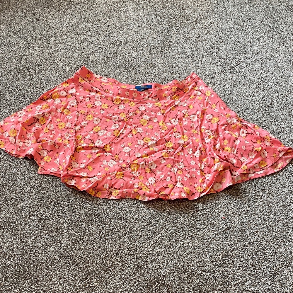 Polo by Ralph Lauren Pink Floral Mini Skirt